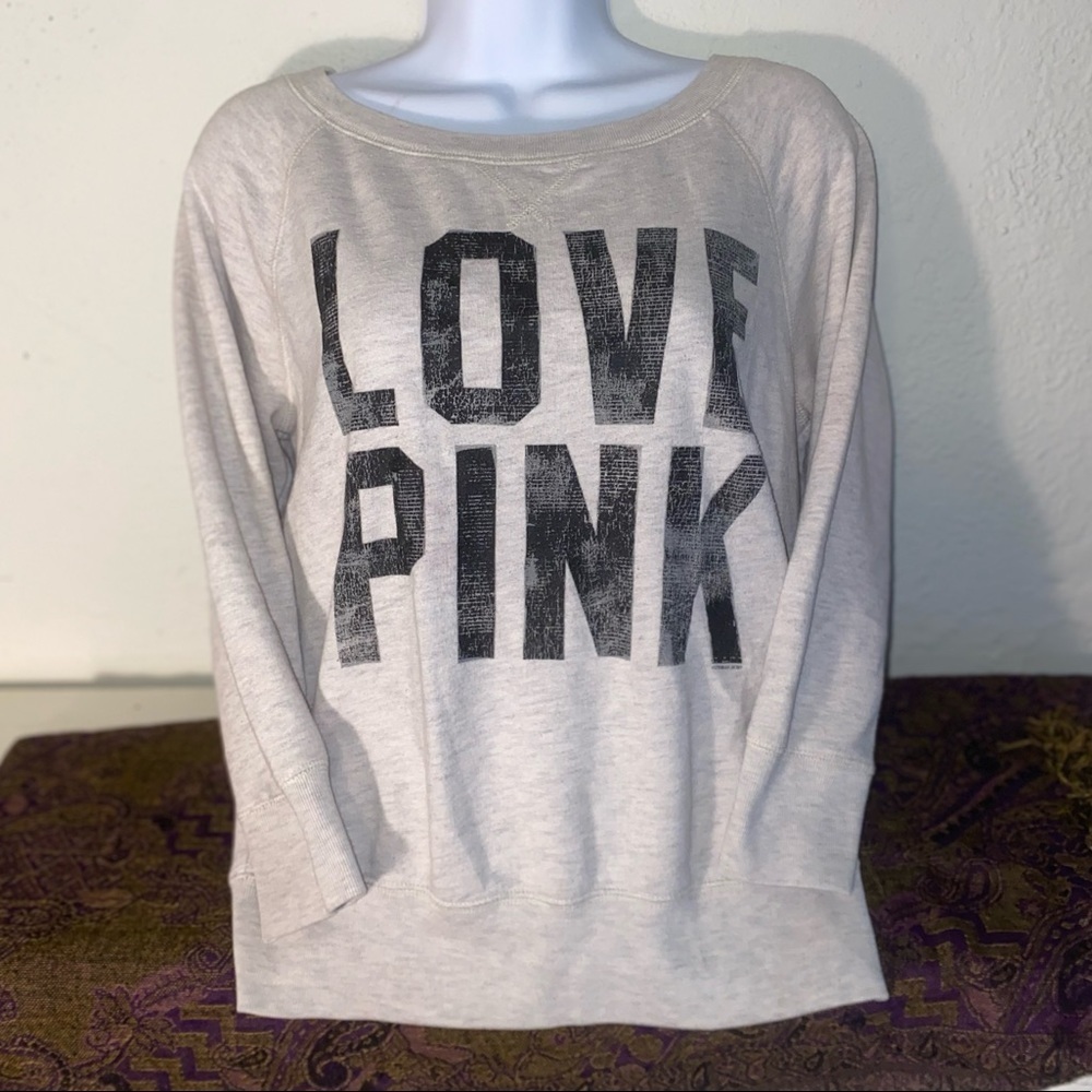 Victoria’s Secret Love Pink Graphic Logo Sweatshirt Women’s Size Small